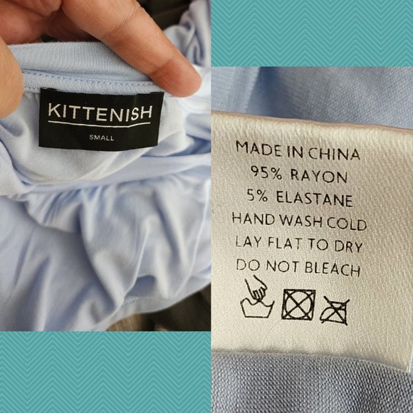 Kittenish Pale Blue Spellout Crewneck Tee - Picture 4 of 4